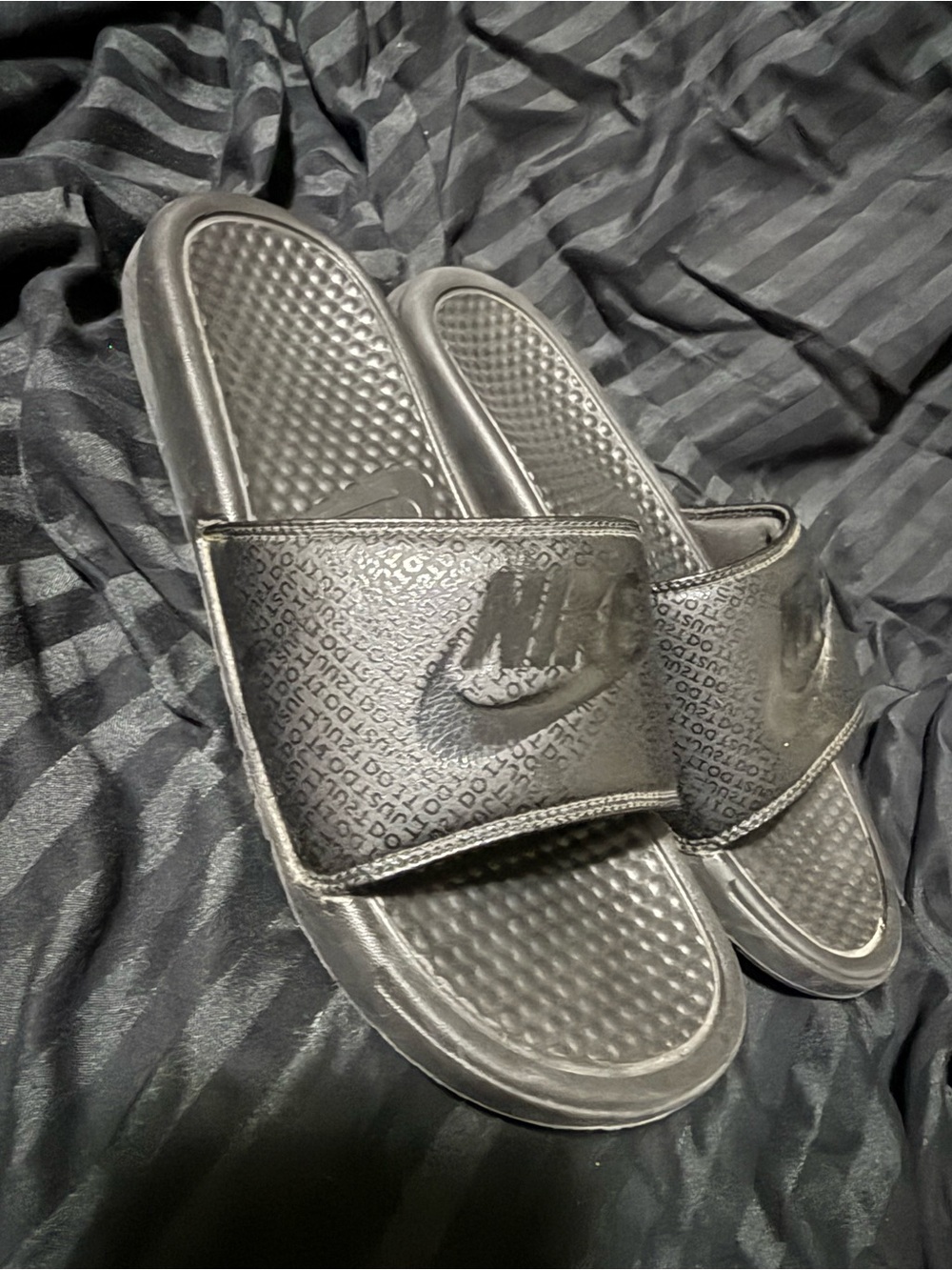 Nike Benassi Just Do It Slides Black Monogram